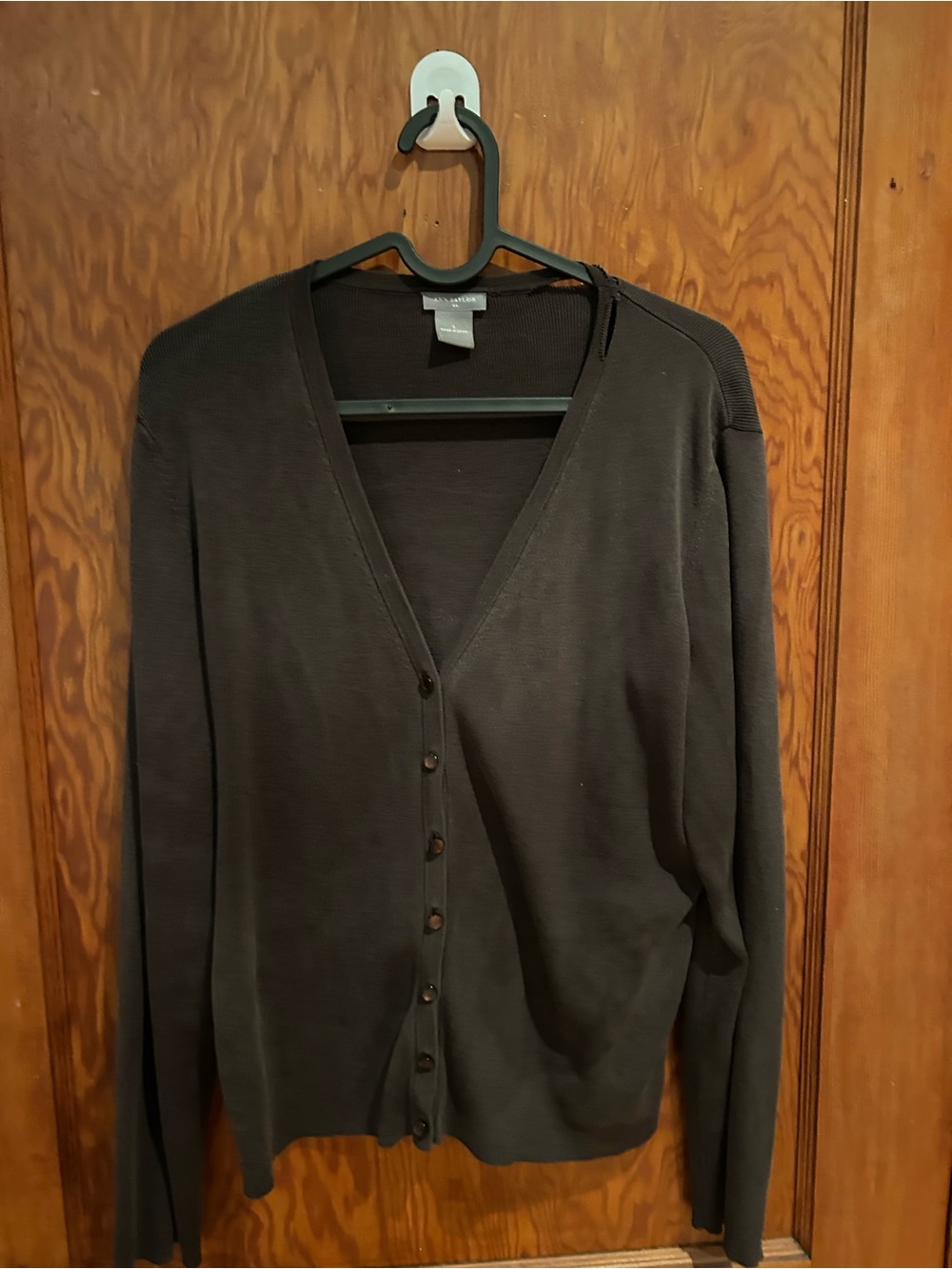 Ann Taylor V-Neck Women's Cardigan Sweater Brown